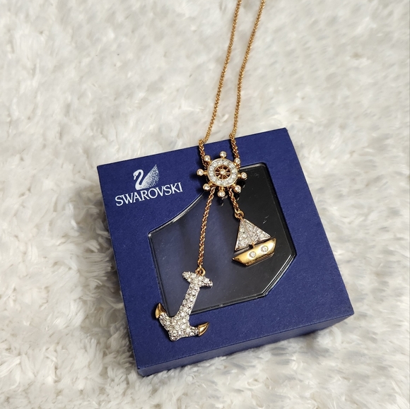Swarovski Anchor Sailboat and Ship Wheel Necklace - Picture 4 of 16